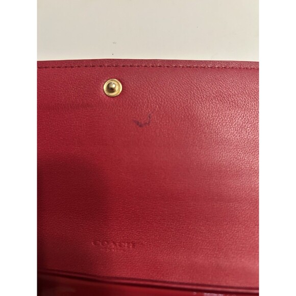 Coach Red patent Leather Logo Wallet 52458 - Picture 8 of 9